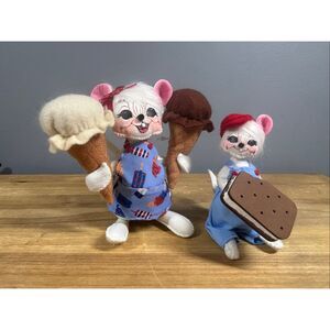 Annalee Dolls Scoops of Love Patriotic Ice Cream Cone Ice Cream Sandwich Red Whi